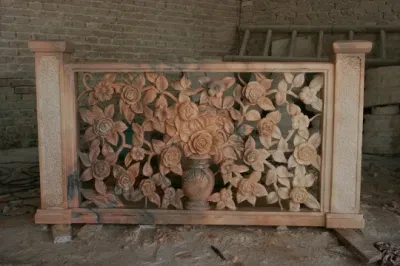 Buy Hand Carving Natural White Stone Balcony Baluster Railing For ...