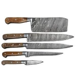 HAND MADE DAMASCUS STEEL CHEF KNIVES KITCHEN KNIVES SET