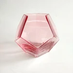 Handcrafted Irregular  glass vase for household/geometry for decoration glass vase Creative Clean Polygonal glass vase for Decor