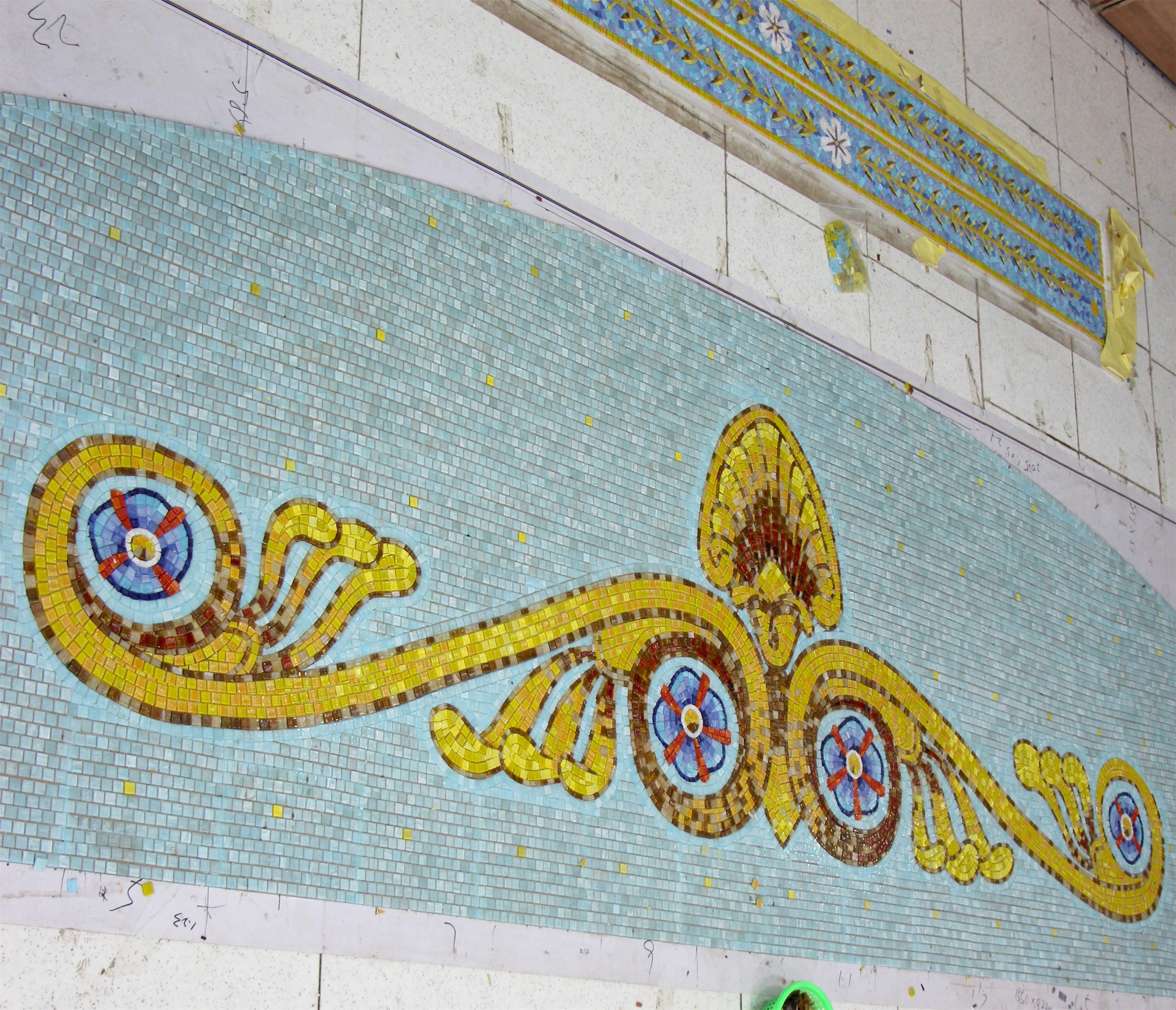 Hasin  Swimming Pool MosaicMural  Floor Elegance Entertainment Colorful Tile