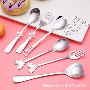 Heart Shape Stainless Steel Coffee Dessert Spoon Teaspoon Household Spoons Funky