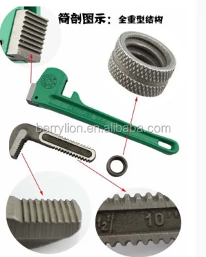 Heavy duty straight pipe wrenches from China factory