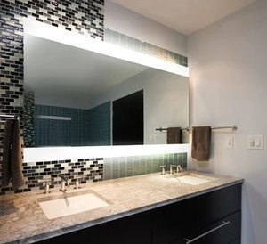 High class apartment vanity wall LED bathroom lighting mirrors with defogger pad