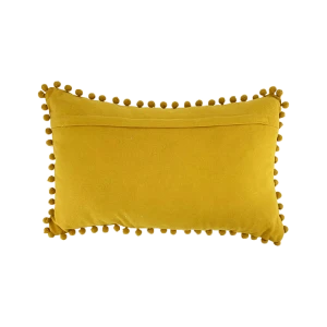 High Hope Soft and Comfortable yellow pom pom fringe  Canvas Cushion pillow For Home  Decoration  For Sofa