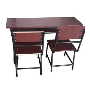 High quality  2-person desk and chair School library Reading desk and chair school furniture