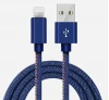 High quality 2.4A quick charge jean denim leather micro usb data cable for iPhone
