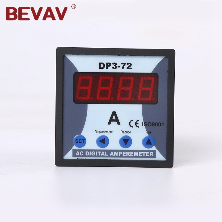 High quality 72x72  single phase current ammeter meter digital panel meter