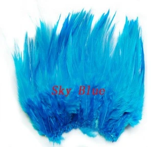 High Quality And Popular Factory 4-6inch wholesale decor feather dyed natural artificial rooster saddle feather strung for dress
