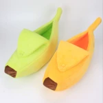 High Quality Cute Banana Shaped Pet Bed Dog And Cat Winter Soft Sponge Plush Pet Dog Bed