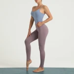 High quality dry fit low MOQ apparel stock women yoga pants from athletic apparel manufacturers eco friendly yoga pants