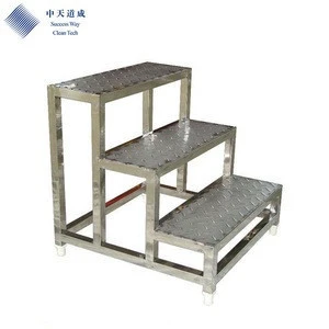 High Quality Durable Warehouse Stainless Steel Steps Ladder with Platform