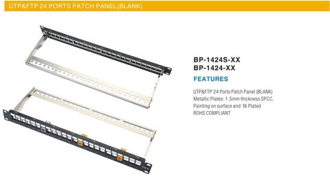 High Quality  Factory Direct Hot Selling 19 inches  CAT6 FTP 24 Ports Patch Panel