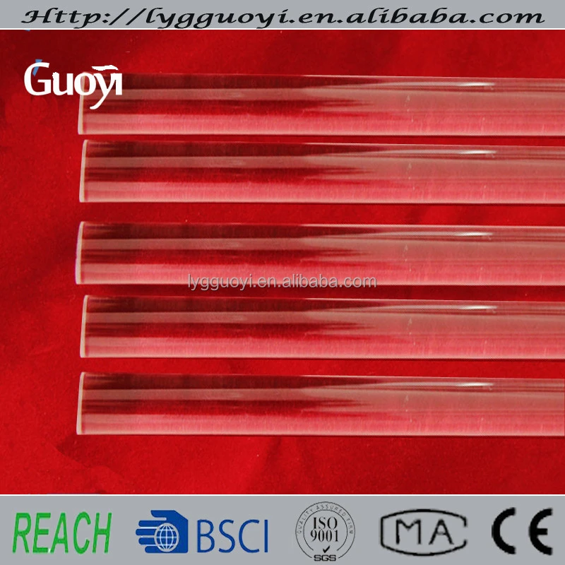 High quality high purity clear quartz glass solid cylinder rod for sale