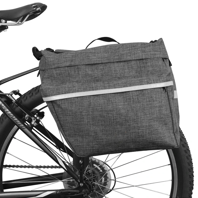 High quality large pockets and reflective trim bike bag bicycle panniers with adjustable hooks