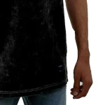 High Quality Low MOQ Plus Size Acid Wash Men T-Shirt Customized Logo Printing Half Sleeves Acid Wash Men T-Shirt