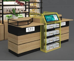High Quality Retail Shop Grocery Supermarket Checkout Counter With Conveyor Belt