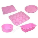 High quality Silicone Bakeware Set 5pcs pink