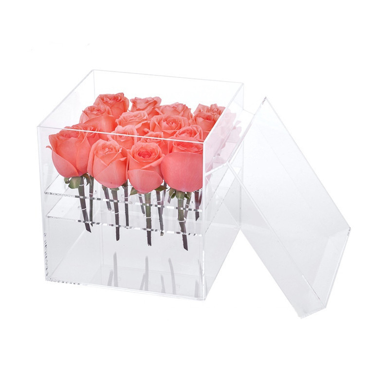 Buy High Quality Transparent Clear Acrylic Rose Flower Box For Gift ...