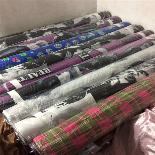 High quantity polyester printed taffeta fabric woven textile material stocklot fabric in china factory price02