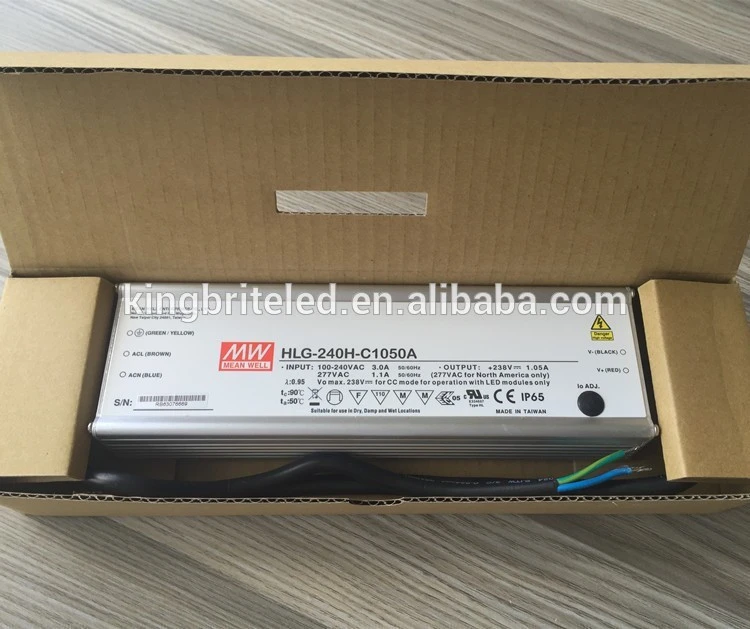 HLG-240H-C1050B, HLG-240H-C1050A, MeanWell 250W 1050mA constant current led driver