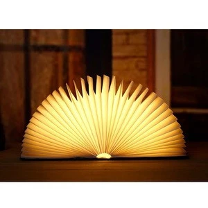 Home night-light creative reading led mini portable foldable book lamp adjustable table clip lighting book lamp wood lamp led