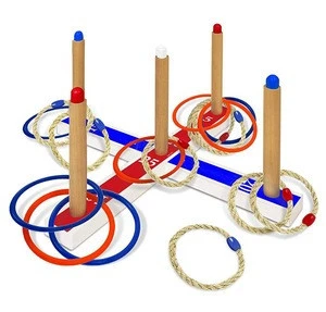 hook and wood ring toss yard game set  with carry bag indoo rand outdoor ring toss  for Kids