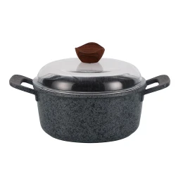 Hot Pot Insulated Die Cast Aluminium Cookware Granite Non-Stick Coating Casserole