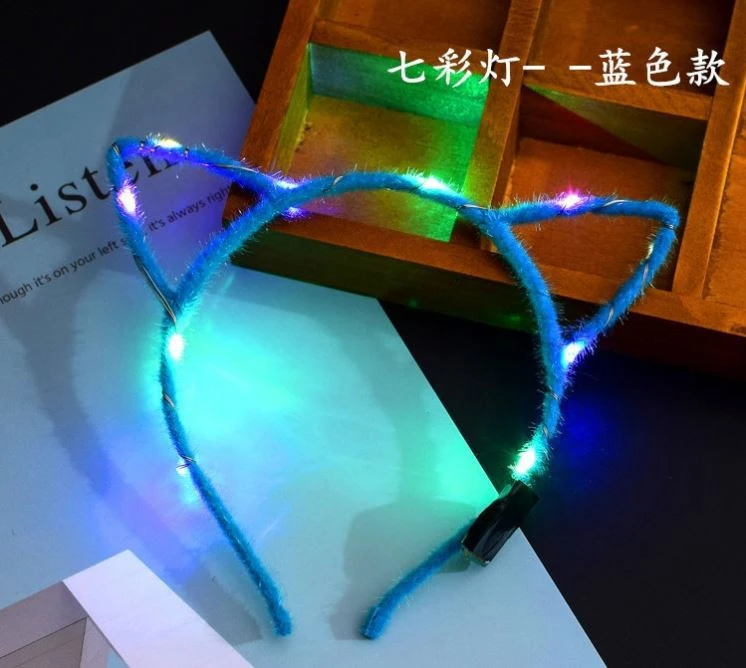 Hot Sale Cat Ears Head Band LED Light Up Party Glowing Supplies For Girls And Boys Headband Halloween Xmas Gifts