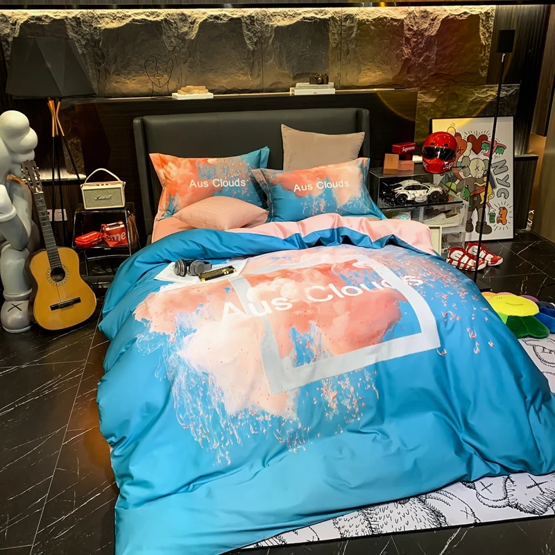 Hot sale colorful bedding and fabric custom print bedding  Personality Graffiti Design 3D printed duvet cover set bed sheet