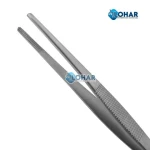 Hot Sale Dressing Thumb Forceps Surgical Tweezers Stainless Steel, Serrated Tip Straight Clamp 8 inch