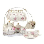 Hot Sale Personalized Handmade Ceramic Tea Cup Set With Lid And Saucer