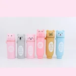 Hot Sale school stationery items list low price custom promotion funny animal t design silicone pencil case