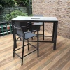 Hot sale siyu aluminum rectangle marble top table and high chair bistro garden