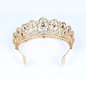 Hot Sale Sparkling Crystal Wedding Hair Accessories Bride Rhinestone Crown Tiaras