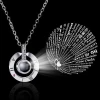 Hot Selling 925 Sterling Silver Projecting 100 Languages I Love You Necklace