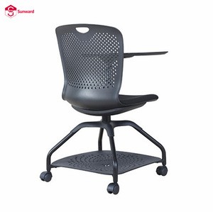 hot selling conference room training chair with writing pad tablet and universal wheels