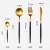 Import Hot Selling Wedding Party Tableware Gift Stainless Steel Restaurant Cutlery Black Handle Dinnerware Matte Gold Flatware Sets from China