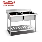 HST-723S stainless steel knee operated hand washing apron kitchen sink for hotel