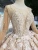 Import HTL231 Jancember Real see through back shawl wedding gown in turkey big train tail long train crystal beaded wedding dresses from China