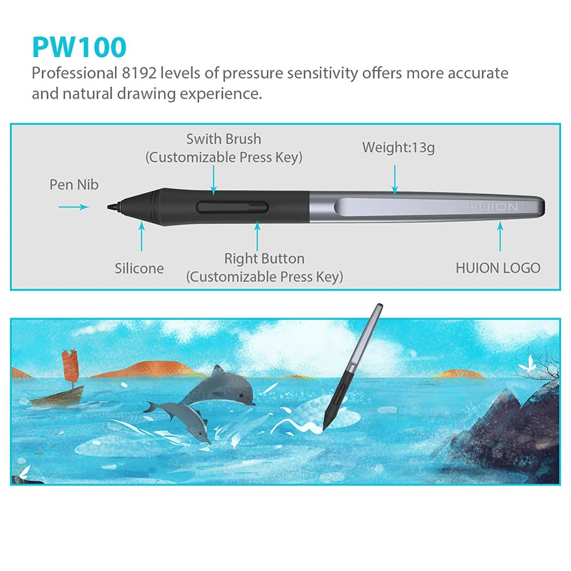 Huion H610pro v2 10*6.25 Inch Signature Pen Tablets for Education graphic Drawing Tablet