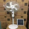 In stock Rechargeable Solar Powered Stand Fan with Remote Control AC/DC Solar Charging Pedestal Fan Plastic 16 18 Inch