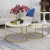 Import Ins Nordic minimalism modern round glass top marble top gold metal  legs stainless steel base coffee table sets from China