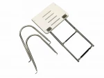 Isure marine Boat 2 Steps Ladder with Platform Stainless Steel Folding Inboard Swim Ladder