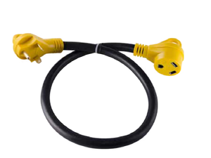 J80117 RV 30-Amp STW 10/3 Durable Extension Cord with Straight Blade, 25-Feet with grip handle