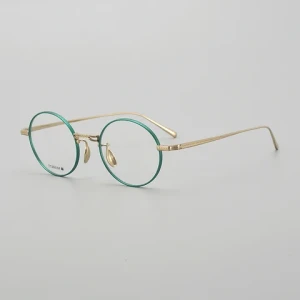 Japanese Titanium Glasses Frame Round Myopia Optical Prescription Eyeglasses Women 2024 New Titan Retro Eyewear