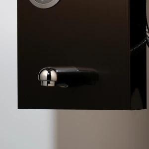 JIENI Black Digital Display Bathroom Shower Column Nickel Brushed Hand Shower Tub Massage Spa Jets Bath LED Shower Panel Faucet