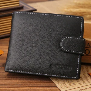Jinbaolai brand vintage short design genuine leather men wallet