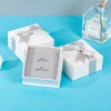 JOFO Custom Logo Paper Bow-knot Engagement Jewelry Packaging Gift Display 8*8*4cm Box (White)