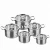 Import kitchen cooking double handle stainless steel cookware set with lids from China