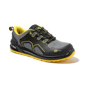 KPU injection breathable safety shoes with popcorn outsole yellow low-cut